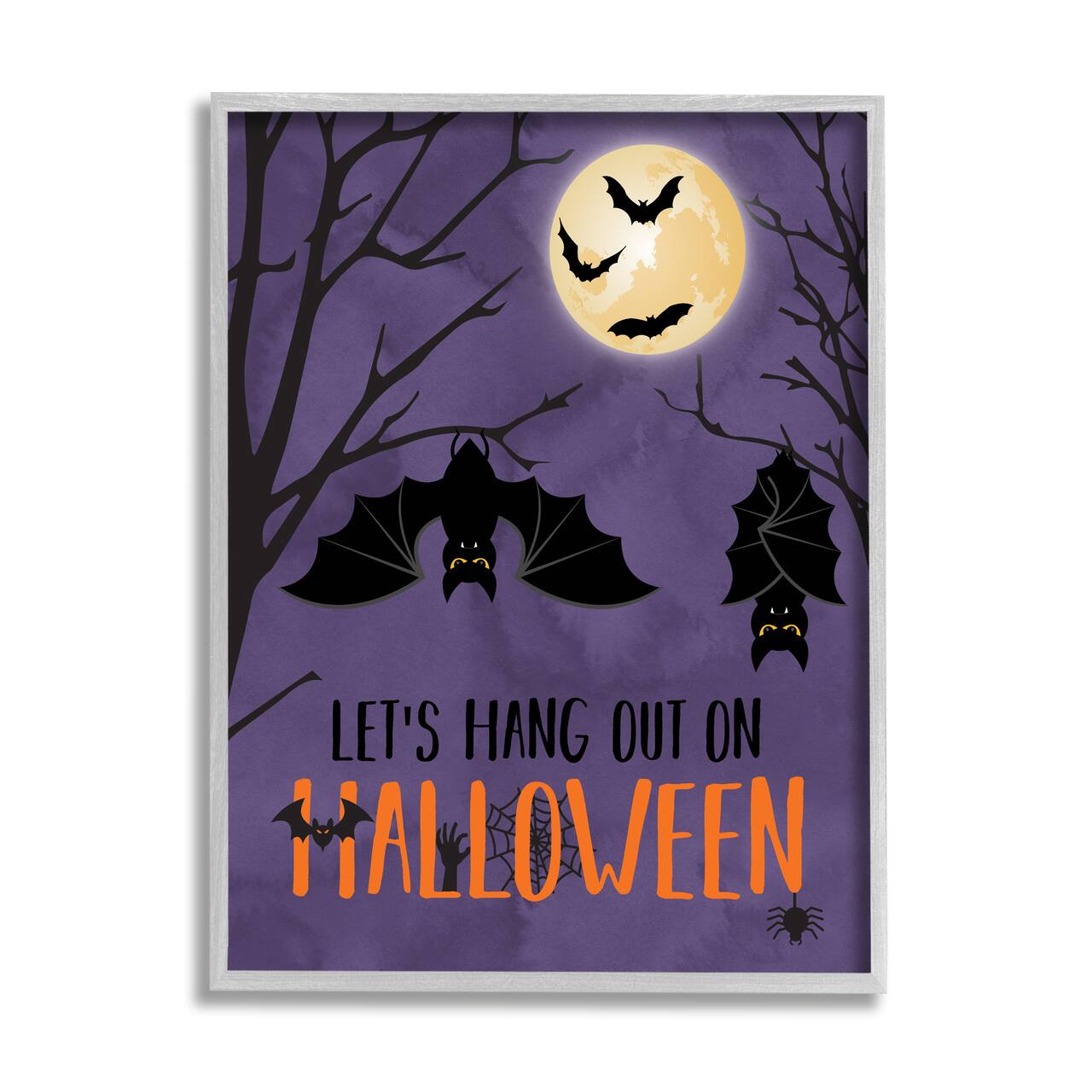 Stupell Industries Let's Hang Halloween Bats Framed Giclee Art